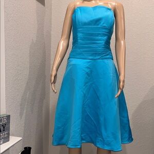 NWT Eden Maids Vibrant Strapless Blue Dress